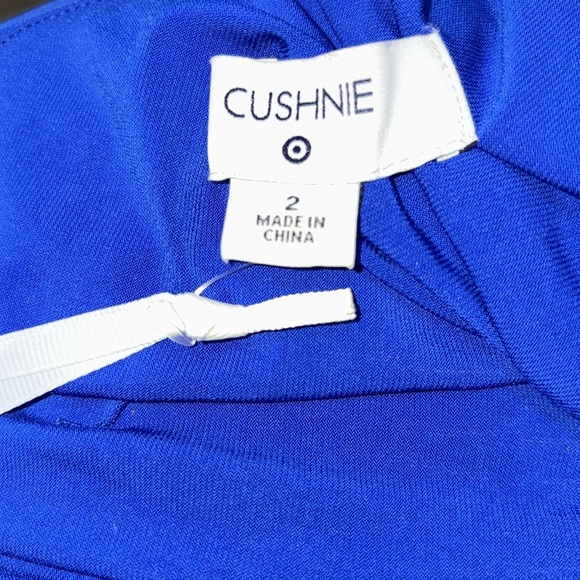 *CUSHNIE ROYAL BLUE PLUNGING NECK HIGH LOW DRESS SIZE 2 NEW WITH TAGS - Picture 6 of 8